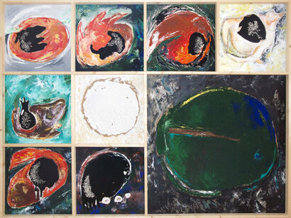 SENTIRE RISO, SENTIRE PECE (multipli 1 e 2) - a Paint Artowrk by Francesco Biondo